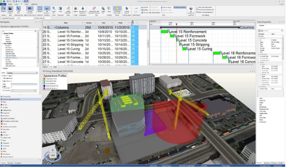 4D analyzing software Navisworks and Synchro 4D